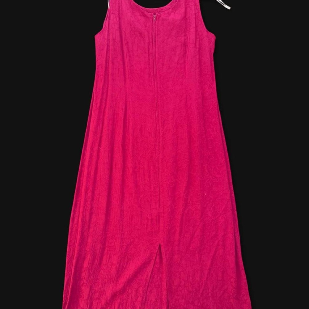 K Woman Collection Fuchsia Pink Jacquard Sleeveless Maxi Dress Size 14W - Picture 5 of 5